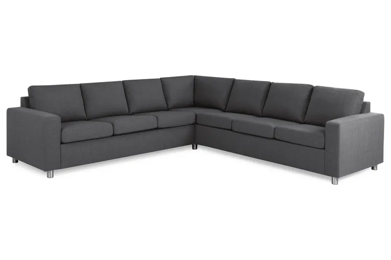Crazy 6-seters Vendbar L-formet X-Large Hjørnesofa i Stoff - Mørk grå - Møbler - Sofaer - Hjørnesofaer
