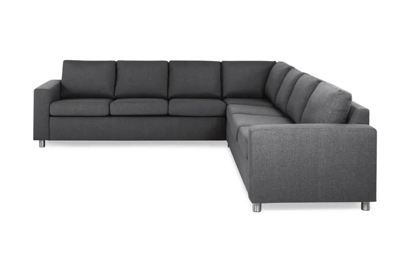 Crazy 6-seters Vendbar L-formet X-Large Hjørnesofa i Stoff - Mørk grå - Møbler - Sofaer - Hjørnesofaer