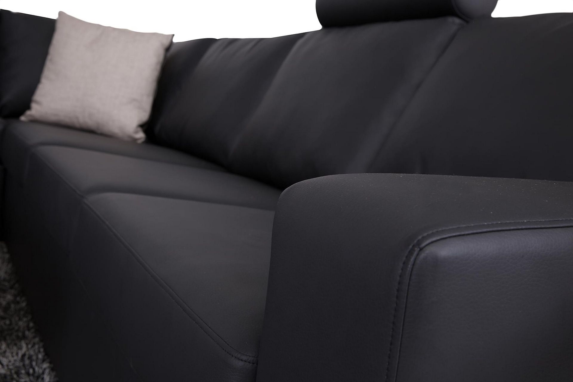 Crazy 6-seters Venstrevendt U-formet Large Hjørnesofa med Divan i Kunstlær - Svart - Møbler - Sofaer - Hjørnesofaer - Hjørnesofa med divan