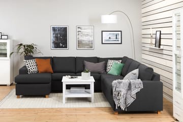 Crazy 6-seters Venstrevendt U-formet Large Hjørnesofa med Divan i Stoff - Antrasitt - Møbler - Sofaer - Hjørnesofaer - Hjørnesofa med divan
