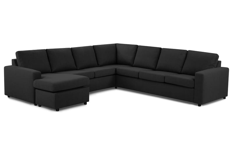 Crazy 6-seters Venstrevendt U-formet Large Hjørnesofa med Divan i Stoff - Antrasitt - Møbler - Sofaer - Hjørnesofaer - Hjørnesofa med divan
