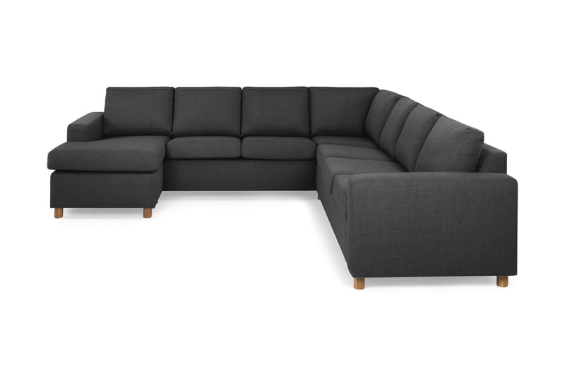 Crazy 6-seters Venstrevendt U-formet Large Hjørnesofa med Divan i Stoff - Antrasitt - Møbler - Sofaer - Hjørnesofaer - Hjørnesofa med divan