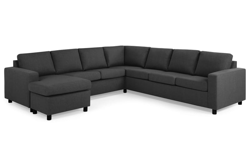 Crazy 6-seters Venstrevendt U-formet Large Hjørnesofa med Divan i Stoff - Antrasitt - Møbler - Sofaer - Hjørnesofaer - Hjørnesofa med divan
