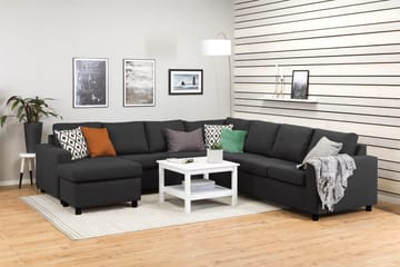 Crazy 6-seters Venstrevendt U-formet Large Hjørnesofa med Divan i Stoff - Antrasitt - Møbler - Sofaer - Hjørnesofaer - Hj�ørnesofa med divan