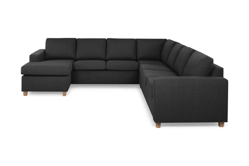 Crazy 6-seters Venstrevendt U-formet Large Hjørnesofa med Divan i Stoff - Antrasitt - Møbler - Sofaer - Hjørnesofaer - Hjørnesofa med divan