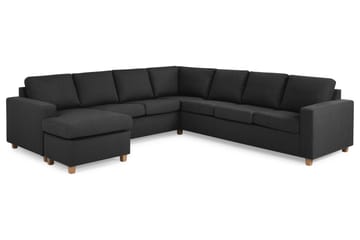 Crazy 6-seters Venstrevendt U-formet Large Hjørnesofa med Divan i Stoff - Antrasitt - Møbler - Sofaer - Hjørnesofaer - Hjørnesofa med divan