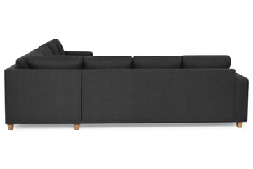 Crazy 6-seters Venstrevendt U-formet Large Hjørnesofa med Divan i Stoff - Antrasitt - Møbler - Sofaer - Hjørnesofaer - Hjørnesofa med divan