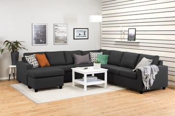 Crazy 6-seters Venstrevendt U-formet Large Hjørnesofa med Divan i Stoff - Antrasitt - Møbler - Sofaer - Hjørnesofaer - Hjørnesofa med divan