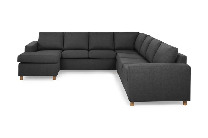 Crazy 6-seters Venstrevendt U-formet Large Hjørnesofa med Divan i Stoff, Antrasitt