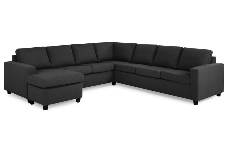 Crazy 6-seters Venstrevendt U-formet Large Hjørnesofa med Divan i Stoff - Antrasitt - Møbler - Sofaer - Hjørnesofaer - Hjørnesofa med divan