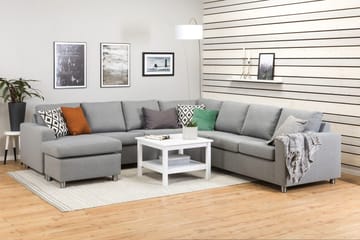 Crazy 6-seters Venstrevendt U-formet Large Hjørnesofa med Divan i Stoff - Grå - Møbler - Sofaer - Hjørnesofaer - Hjørnesofa med divan