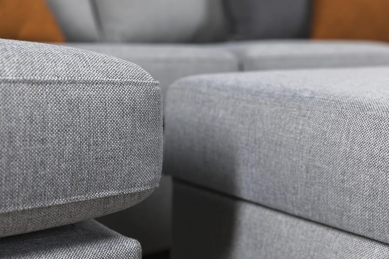 Crazy 6-seters Venstrevendt U-formet Large Hjørnesofa med Divan i Stoff - Grå - Møbler - Sofaer - Hjørnesofaer - Hjørnesofa med divan
