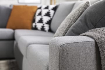 Crazy 6-seters Venstrevendt U-formet Large Hjørnesofa med Divan i Stoff - Grå - Møbler - Sofaer - Hjørnesofaer - Hjørnesofa med divan