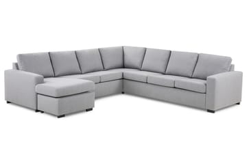 Crazy 6-seters Venstrevendt U-formet Large Hjørnesofa med Divan i Stoff - Grå - Møbler - Sofaer - Hjørnesofaer - Hjørnesofa med divan