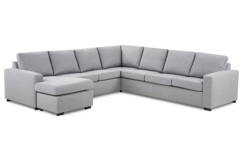 Crazy 6-seters Venstrevendt U-formet Large Hjørnesofa med Divan i Stoff - Grå - Møbler - Sofaer - Hjørnesofaer - Hjørnesofa med divan