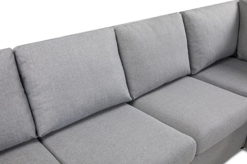 Crazy 6-seters Venstrevendt U-formet Large Hjørnesofa med Divan i Stoff - Grå - Møbler - Sofaer - Hjørnesofaer - Hjørnesofa med divan