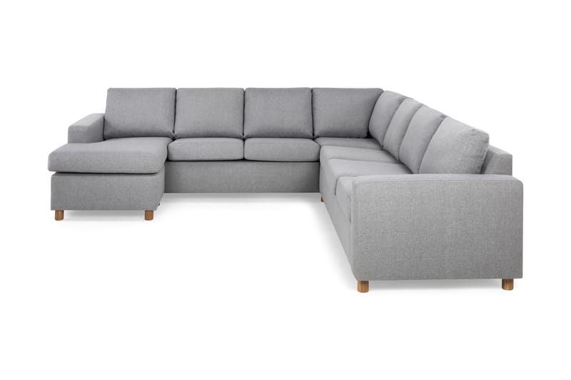 Crazy 6-seters Venstrevendt U-formet Large Hjørnesofa med Divan i Stoff - Grå - Møbler - Sofaer - Hjørnesofaer - Hjørnesofa med divan