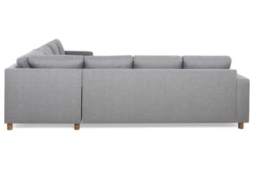Crazy 6-seters Venstrevendt U-formet Large Hjørnesofa med Divan i Stoff - Grå - Møbler - Sofaer - Hjørnesofaer - Hjørnesofa med divan