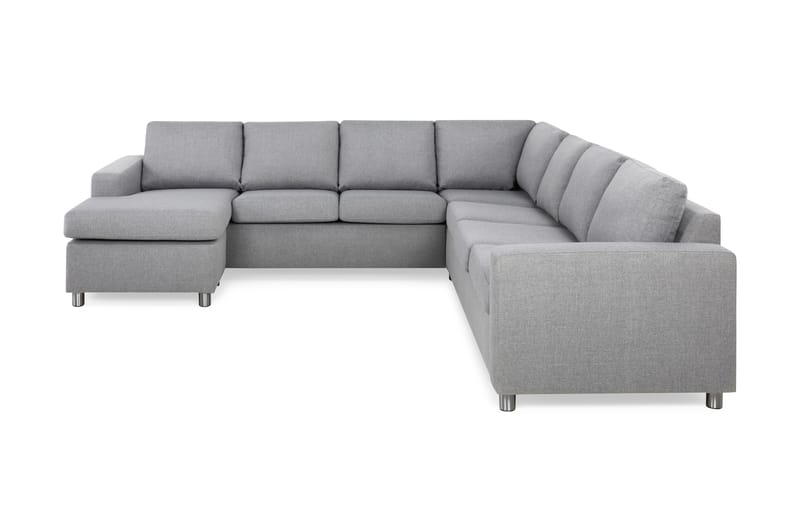 Crazy 6-seters Venstrevendt U-formet Large Hjørnesofa med Divan i Stoff - Grå - Møbler - Sofaer - Hjørnesofaer - Hjørnesofa med divan