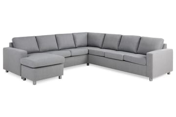 Crazy 6-seters Venstrevendt U-formet Large Hjørnesofa med Divan i Stoff - Grå - Møbler - Sofaer - Hjørnesofaer - Hjørnesofa med divan