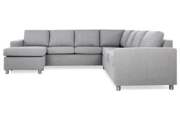 Crazy 6-seters Venstrevendt U-formet Large Hjørnesofa med Divan i Stoff - Grå - Møbler - Sofaer - Hjørnesofaer - Hjørnesofa med divan