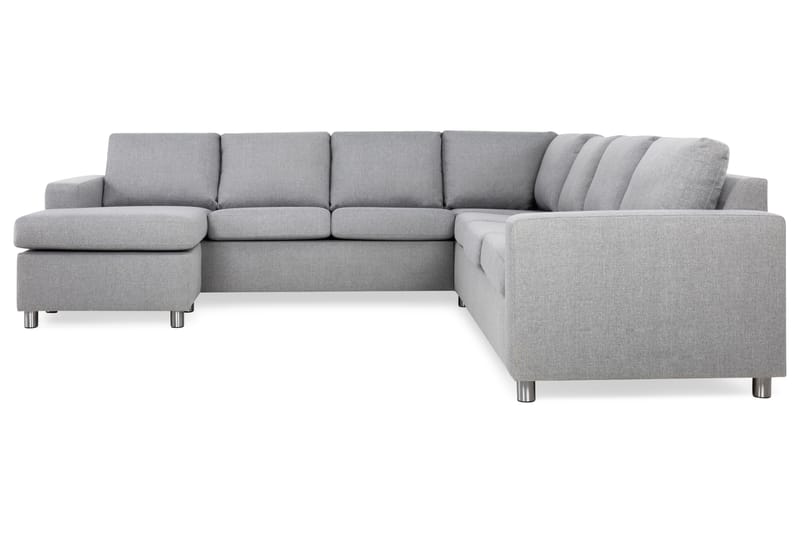 Crazy 6-seters Venstrevendt U-formet Large Hjørnesofa med Divan i Stoff - Grå - Møbler - Sofaer - Hjørnesofaer - Hjørnesofa med divan