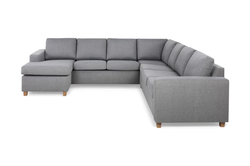 Crazy 6-seters Venstrevendt U-formet Large Hjørnesofa med Divan i Stoff - Grå - Møbler - Sofaer - Hjørnesofaer - Hjørnesofa med divan
