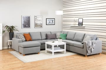 Crazy 6-seters Venstrevendt U-formet Large Hjørnesofa med Divan i Stoff - Grå - Møbler - Sofaer - Hjørnesofaer - Hjørnesofa med divan