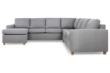 Crazy 6-seters Venstrevendt U-formet Large Hjørnesofa med Divan i Stoff - Grå - Møbler - Sofaer - Hjørnesofaer - Hjørnesofa med divan