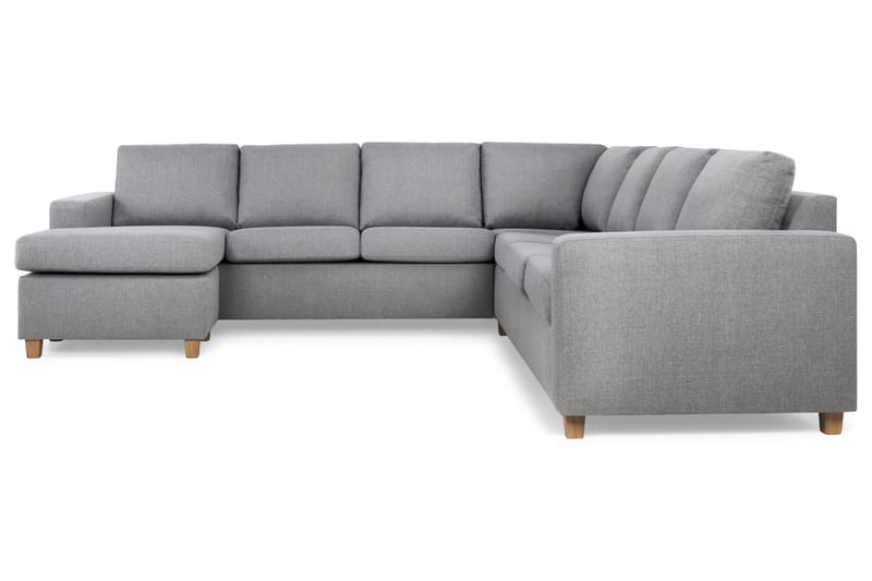 Crazy 6-seters Venstrevendt U-formet Large Hjørnesofa med Divan i Stoff - Grå - Møbler - Sofaer - Hjørnesofaer - Hjørnesofa med divan