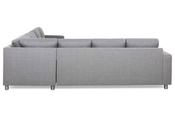 Crazy 6-seters Venstrevendt U-formet Large Hjørnesofa med Divan i Stoff - Grå - Møbler - Sofaer - Hjørnesofaer - Hjørnesofa med divan