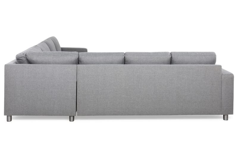 Crazy 6-seters Venstrevendt U-formet Large Hjørnesofa med Divan i Stoff - Grå - Møbler - Sofaer - Hjørnesofaer - Hjørnesofa med divan