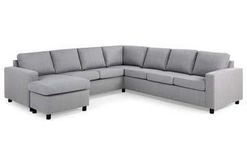 Crazy 6-seters Venstrevendt U-formet Large Hjørnesofa med Divan i Stoff - Grå - Møbler - Sofaer - Hjørnesofaer - Hjørnesofa med divan