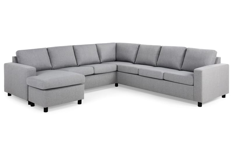Crazy 6-seters Venstrevendt U-formet Large Hjørnesofa med Divan i Stoff - Grå - Møbler - Sofaer - Hjørnesofaer - Hjørnesofa med divan
