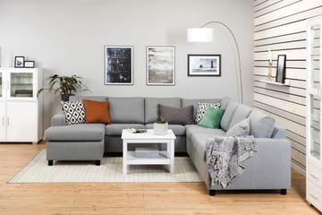 Crazy 6-seters Venstrevendt U-formet Large Hjørnesofa med Divan i Stoff - Grå - Møbler - Sofaer - Hjørnesofaer - Hjørnesofa med divan