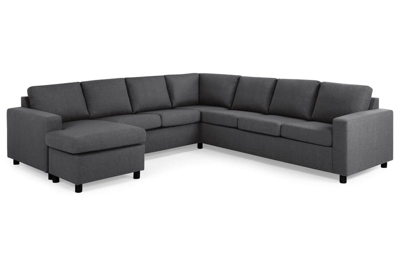 Crazy 6-seters Venstrevendt U-formet Large Hjørnesofa med Divan i Stoff - Mørk grå - Møbler - Sofaer - Hjørnesofaer - Hjørnesofa med divan