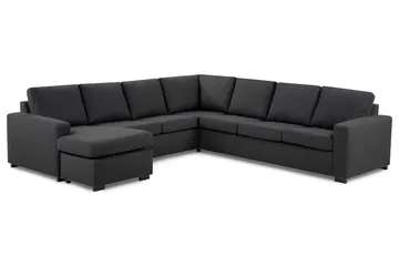 Crazy 6-seters Venstrevendt U-formet Large Hjørnesofa med Divan i Stoff - Mørk grå - Møbler - Sofaer - Hjørnesofaer - Hjørnesofa med divan