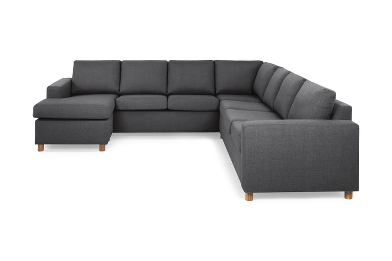 Crazy 6-seters Venstrevendt U-formet Large Hjørnesofa med Divan i Stoff - Mørk grå - Møbler - Sofaer - Hjørnesofaer - Hjørnesofa med divan