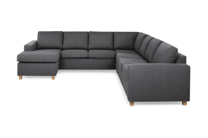 Crazy 6-seters Venstrevendt U-formet Large Hjørnesofa med Divan i Stoff - Mørk grå - Møbler - Sofaer - Hjørnesofaer - Hjørnesofa med divan