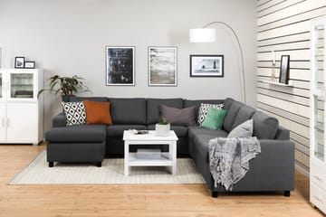 Crazy 6-seters Venstrevendt U-formet Large Hjørnesofa med Divan i Stoff - Mørk grå - Møbler - Sofaer - Hjørnesofaer - Hjørnesofa med divan