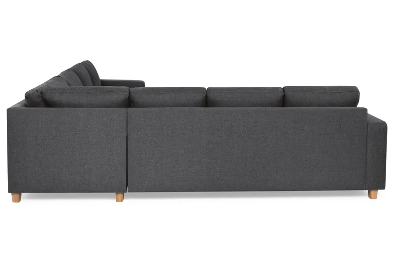 Crazy 6-seters Venstrevendt U-formet Large Hjørnesofa med Divan i Stoff - Mørk grå - Møbler - Sofaer - Hjørnesofaer - Hjørnesofa med divan