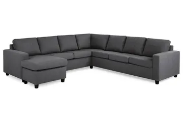 Crazy 6-seters Venstrevendt U-formet Large Hjørnesofa med Divan i Stoff - Mørk grå - Møbler - Sofaer - Hjørnesofaer - Hjørnesofa med divan