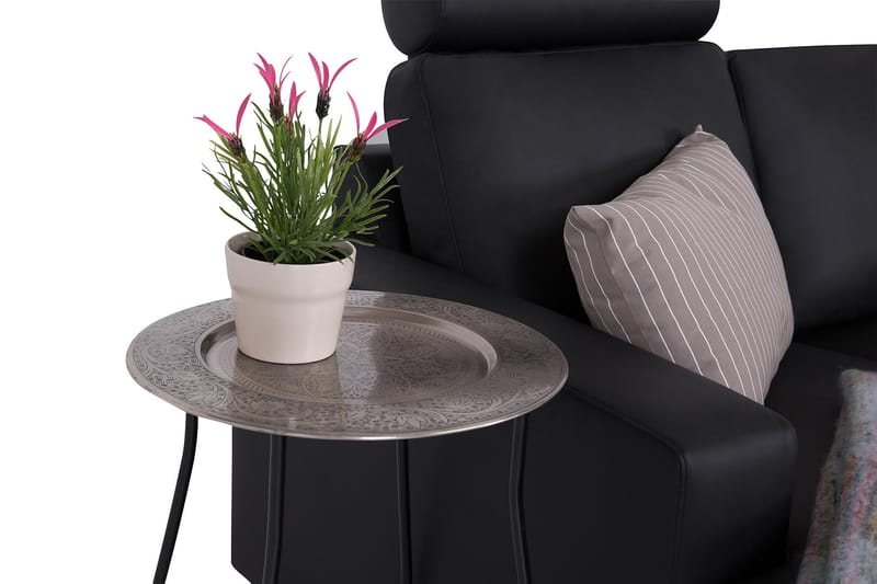 Crazy 6-seters Venstrevendt U-formet X-Large Hjørnesofa med Divan i Kunstlær - Svart - Møbler - Sofaer - Hjørnesofaer - Hjørnesofa med divan