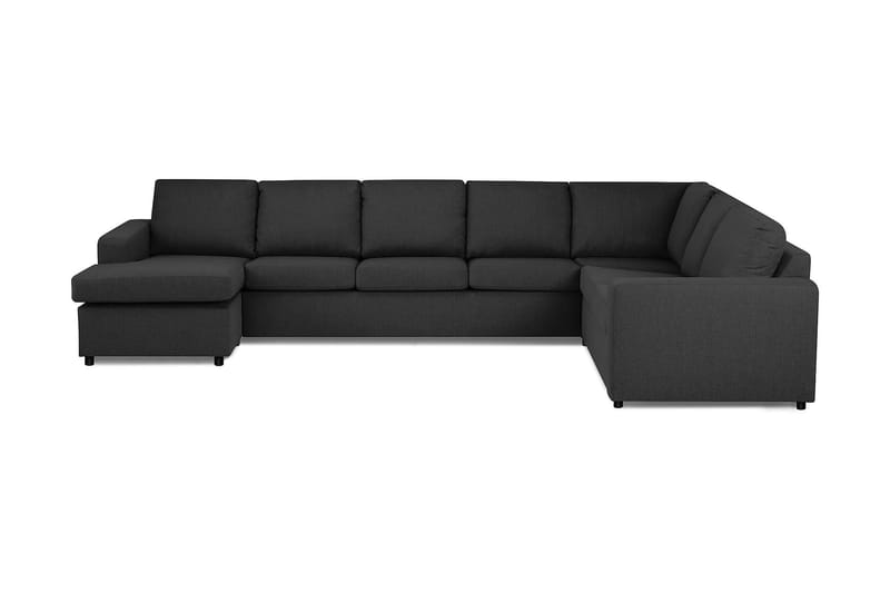 Crazy 6-seters Venstrevendt U-formet X-Large Hjørnesofa med Divan i Stoff - Antrasitt - Møbler - Sofaer - Hjørnesofaer - Hjørnesofa med divan