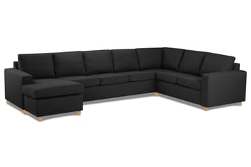Crazy 6-seters Venstrevendt U-formet X-Large Hjørnesofa med Divan i Stoff - Antrasitt - Møbler - Sofaer - Hjørnesofaer - Hjørnesofa med divan