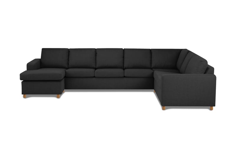 Crazy 6-seters Venstrevendt U-formet X-Large Hjørnesofa med Divan i Stoff - Antrasitt - Møbler - Sofaer - Hjørnesofaer - Hjørnesofa med divan