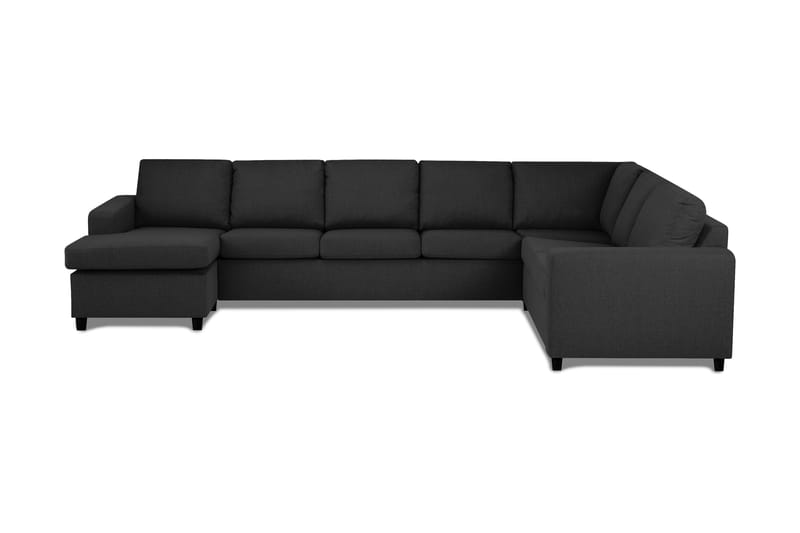 Crazy 6-seters Venstrevendt U-formet X-Large Hjørnesofa med Divan i Stoff - Antrasitt - Møbler - Sofaer - Hjørnesofaer - Hjørnesofa med divan