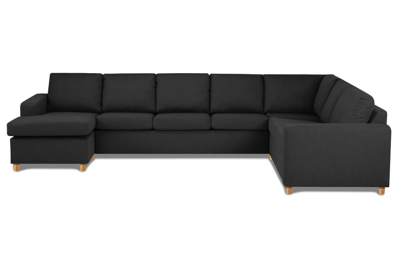 Crazy 6-seters Venstrevendt U-formet X-Large Hjørnesofa med Divan i Stoff - Antrasitt - Møbler - Sofaer - Hjørnesofaer - Hjørnesofa med divan