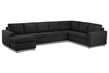 Crazy 6-seters Venstrevendt U-formet X-Large Hjørnesofa med Divan i Stoff - Antrasitt - Møbler - Sofaer - Hjørnesofaer - Hjørnesofa med divan
