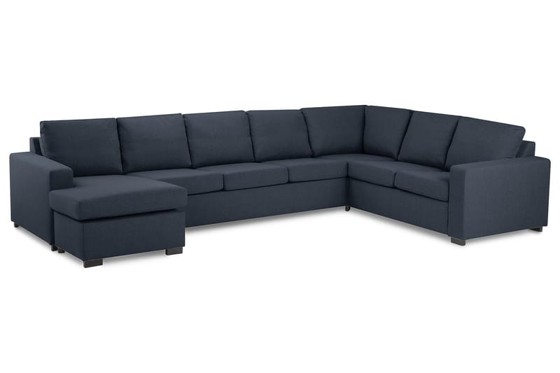 Crazy 6-seters Venstrevendt U-formet X-Large Hjørnesofa med Divan i Stoff - Blå - Møbler - Sofaer - Hjørnesofaer - Hjørnesofa med divan